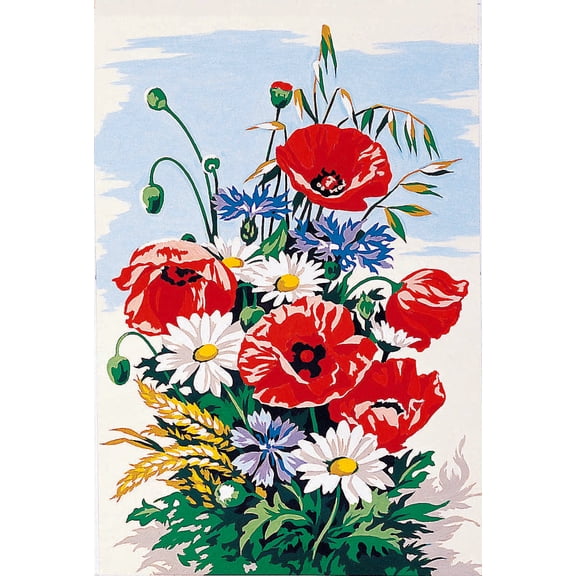 Wizardi Needlepoint Canvas for halfstitch Without Yarn - Bouquet SEU928.222 Seg De Paris