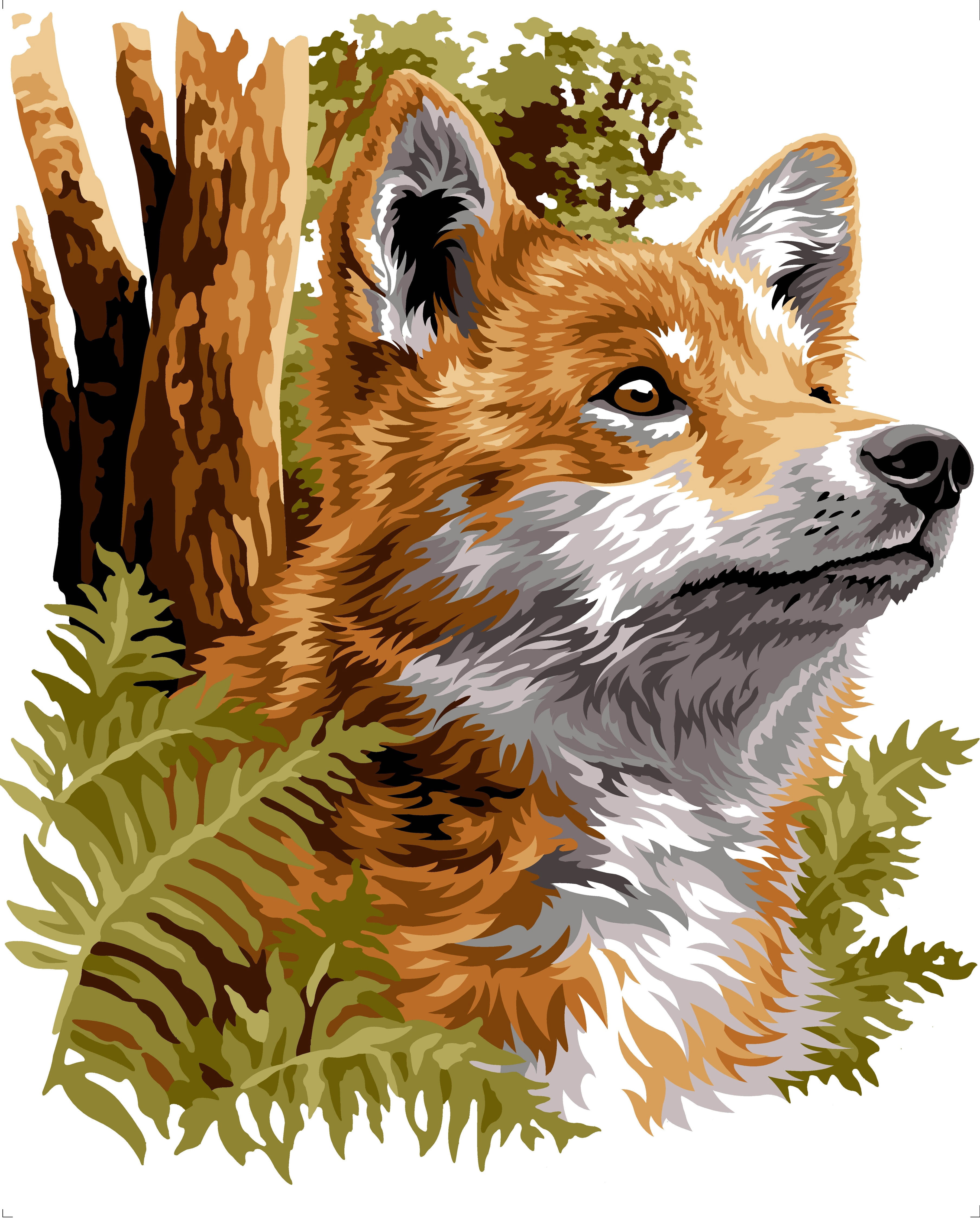 Needlepoint canvas for halfstitch without yarn Canvas Fox SE940.28 Seg De Paris Printed Tapestry Canvas