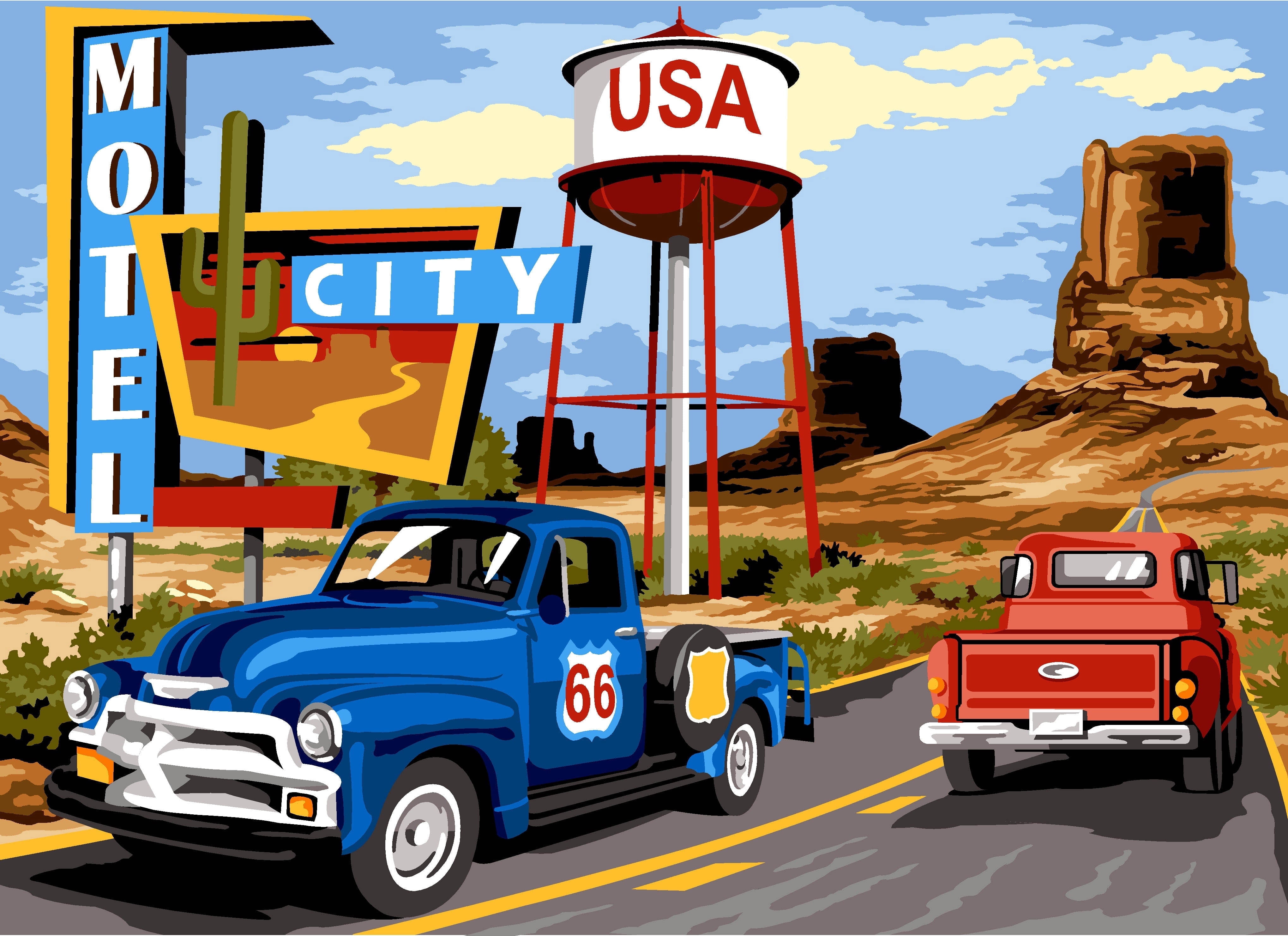 Needlepoint canvas for halfstitch without yarn Canvas Motel 66 SE929.714 Seg De Paris Printed Tapestry Canvas