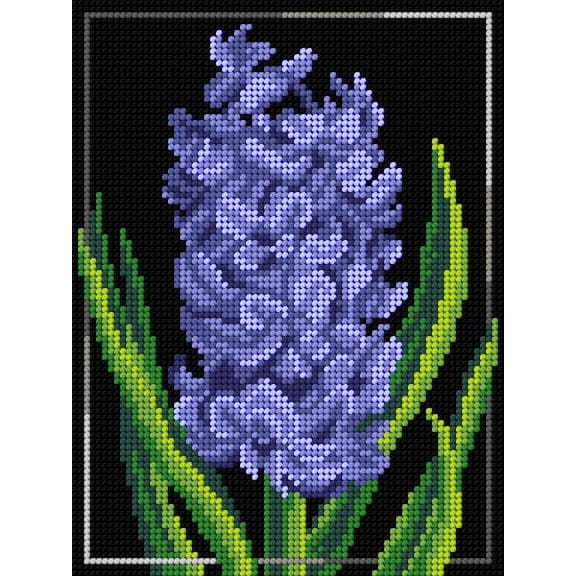 Wizardi Needlepoint Canvas for halfstitch Without Yarn Hyacinth 3052F Orchidea