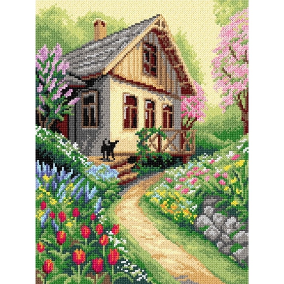 Needlepoint canvas for halfstitch without yarn Spring is Here 3575J