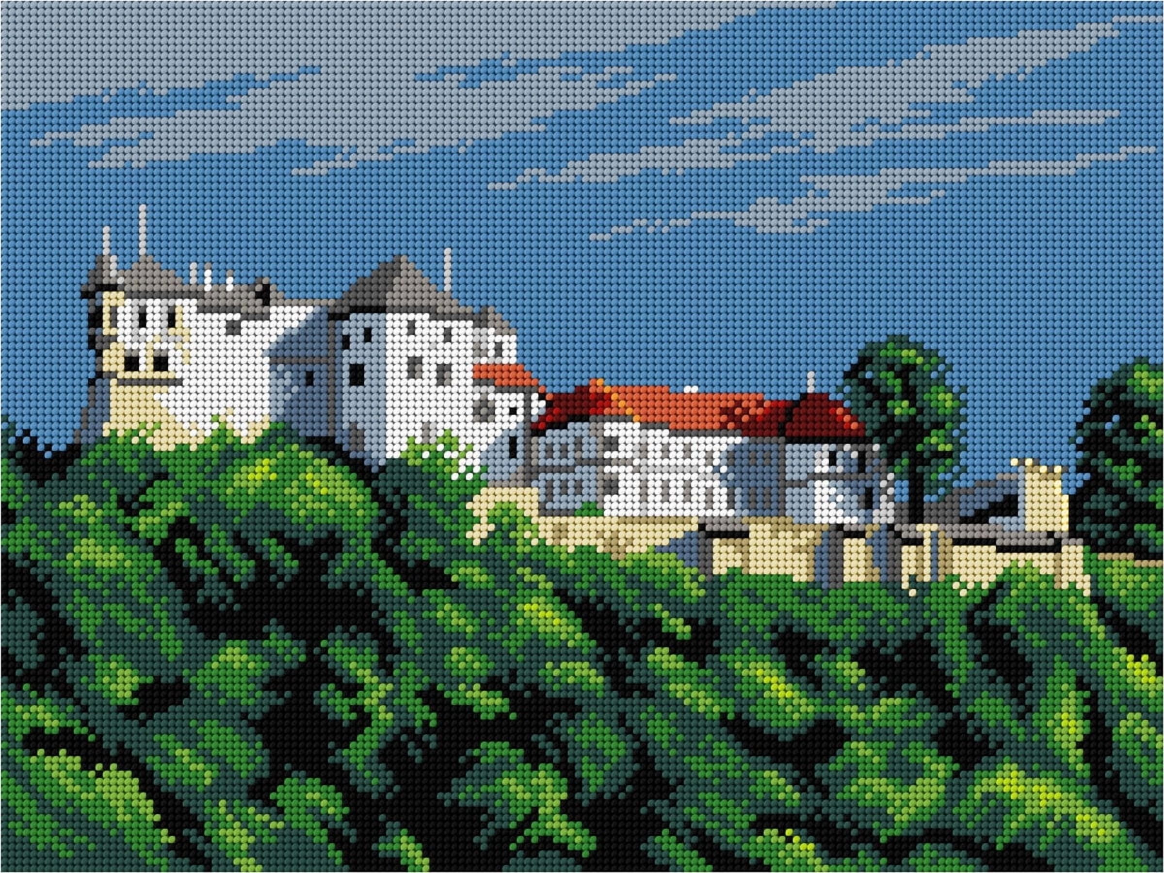Needlepoint canvas for halfstitch without yarn The Lupca Castle 3583J
