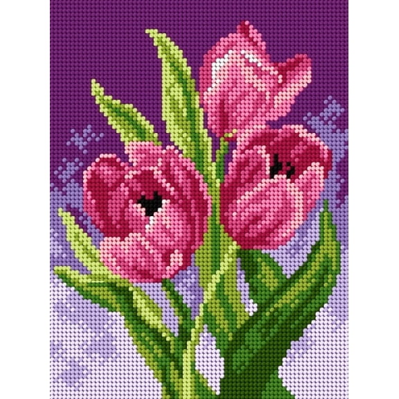 Needlepoint canvas for halfstitch without yarn Tulip 2596F - Printed Tapestry Canvas