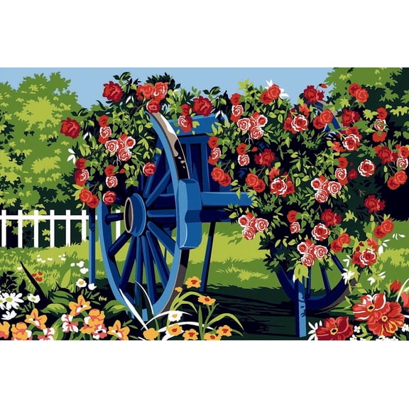 Needlepoint canvas for halfstitch without yarn Unit-The Blue Plough SEU928.351 Seg De Paris Printed Tapestry Canvas