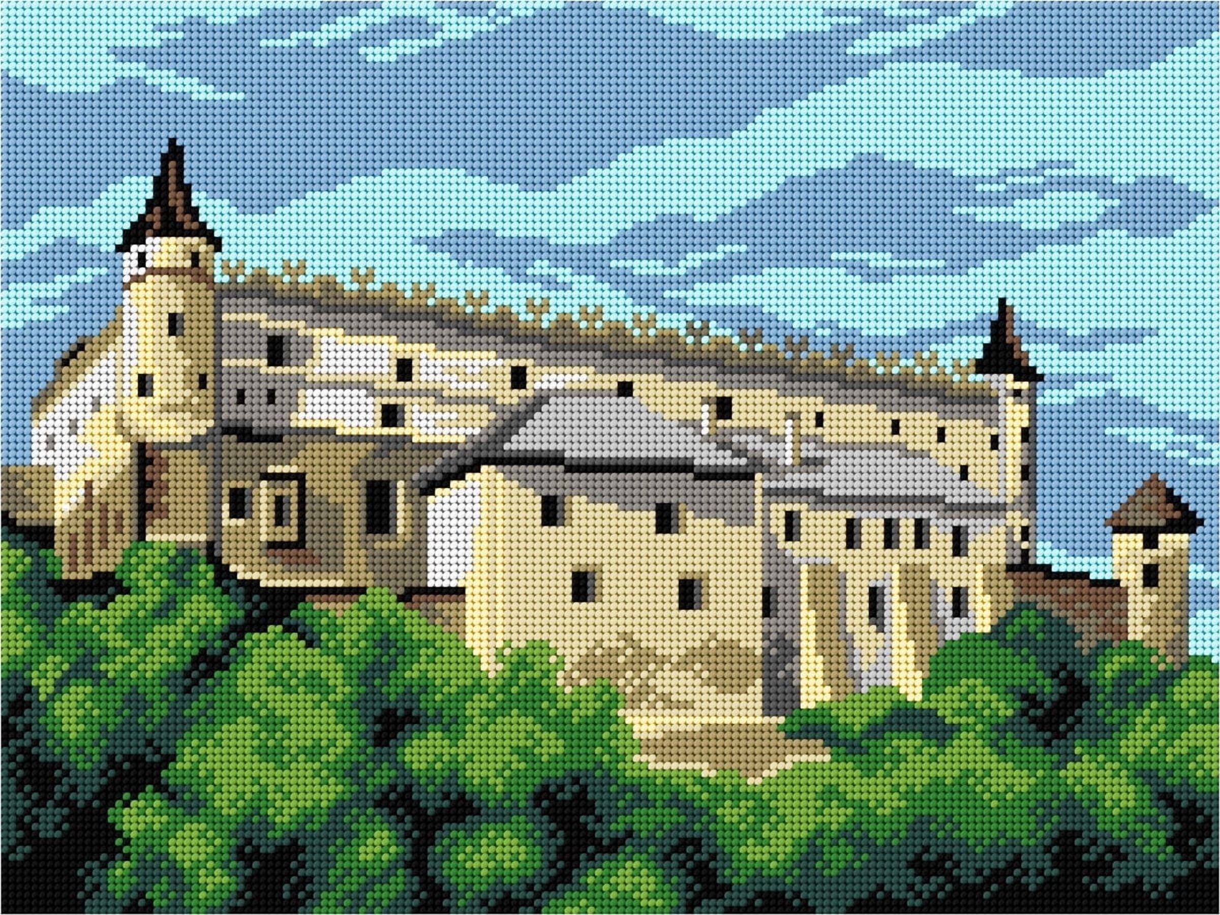 Needlepoint canvas for halfstitch without yarn Zvolen Castle 3584J