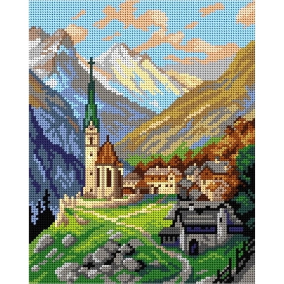 Needlepoint canvas for halfstitch without yarn after Georg Janny - Heiligenblut 3295H - Printed Tapestry Canvas