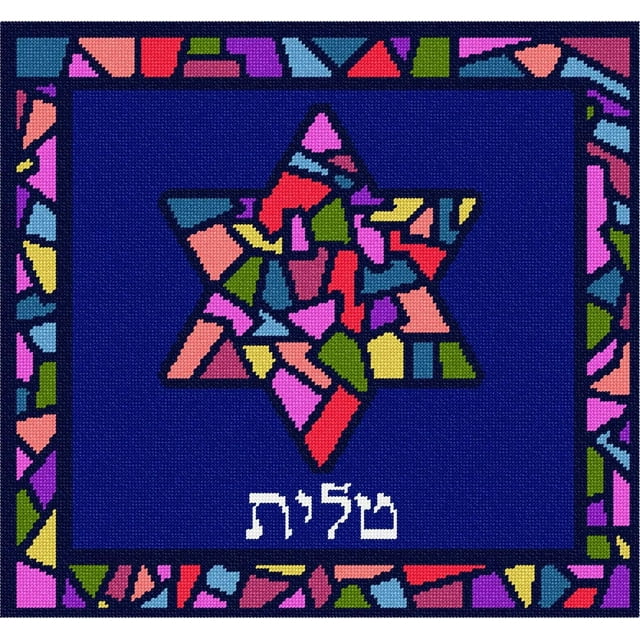 Needlepoint kit Large Tallit Stained Glass, 15" x 14"