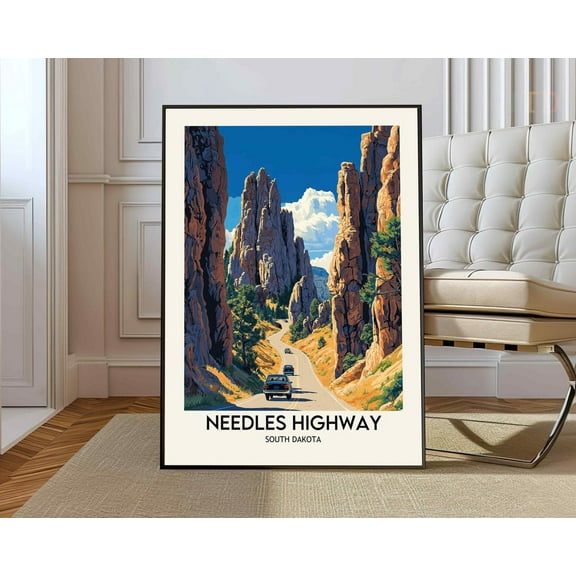 Needles Highway Poster, Needles Highway Print, Needles Highway South Dakota, Needles Highwayneedles Highway, Custer State Park Wall Art, Modern Wall Decor, 8x12 UNFRAMED