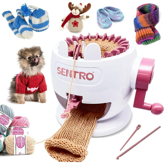 Needles Knitting Machine,Smart Weaving Loom,DIY Board Rotating Machines for Adults and Kids