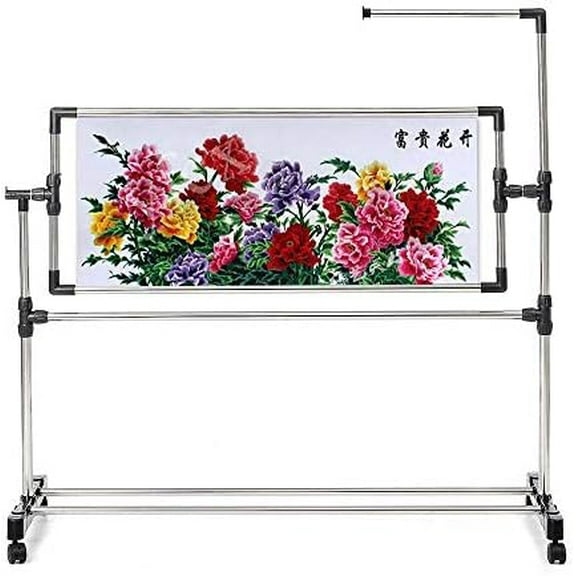Needlework Floor Frame, Adjustable Cross Stitch Craft Stand, Standing Embroidery Lap Table, for Art Craft Sewing Holder$$Art & Craft