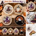 thumbnail image 1 of Needlework Starter Pack, Beginner Embroidery Kit, Needle Point Kits Adults Beginner, Bat Halloween Decor, 9 Inch Diameter All-Inclusive Set Contains Pre-Printed Halloween Fabric,, 1 of 8