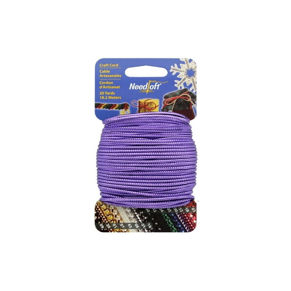 Needloft Craft Cord 20yd Solid Metallic #30 Prple