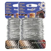 Needloft Craft Cord - #21 Solid Metallic Silver - 2 Pack 2x20yds = 40 Yards