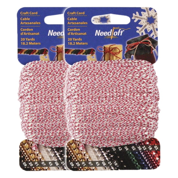 Needloft Craft Cord - #50 Metallic Pink Iridescent - 2 Pack (2x20yds) = 40 Yards