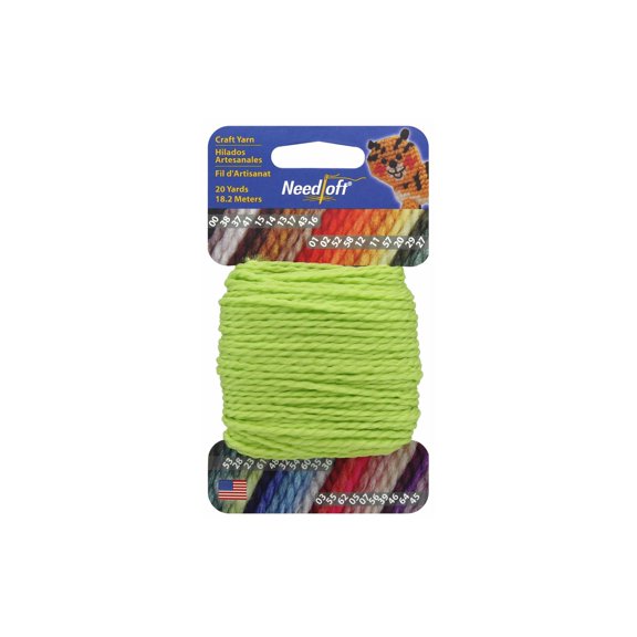 Needloft Craft Yarn 20yd-Bright Green