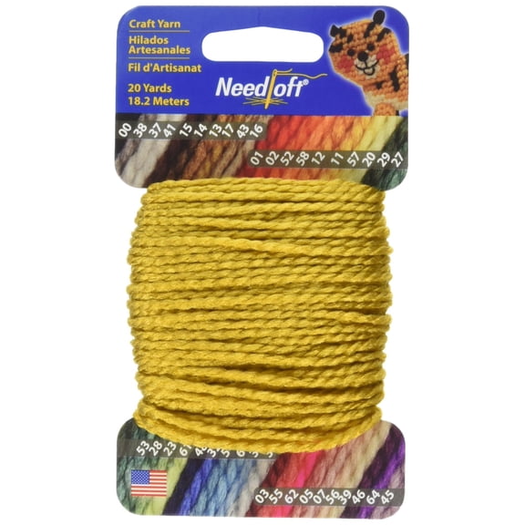Needloft Craft Yarn 20yd-Gold