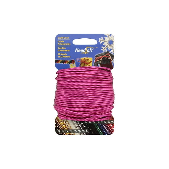 Needloft Craft Cord 20yd Solid Metallic #32 Mgnta