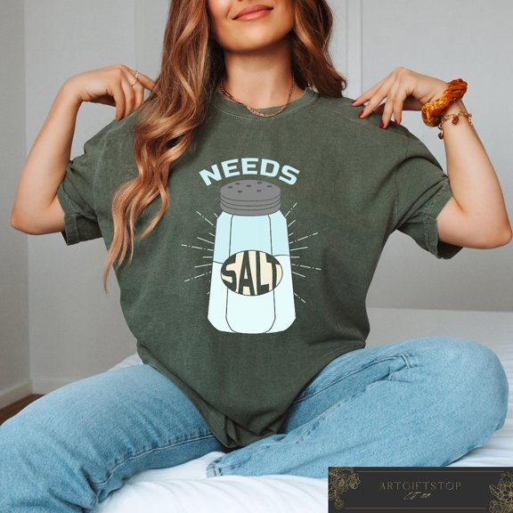 Needs Salt Shirt, Foodie Chef Tshirt, Trendy Aesthetic Salt Tee, Chef Crewneck, Chef Worker, Cook Chef T-shirt, F3841