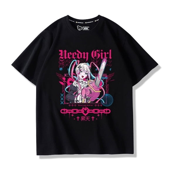 Needy Streamer Overload Print Cotton Manga Unisex Crewneck Short Sleeve Shirt