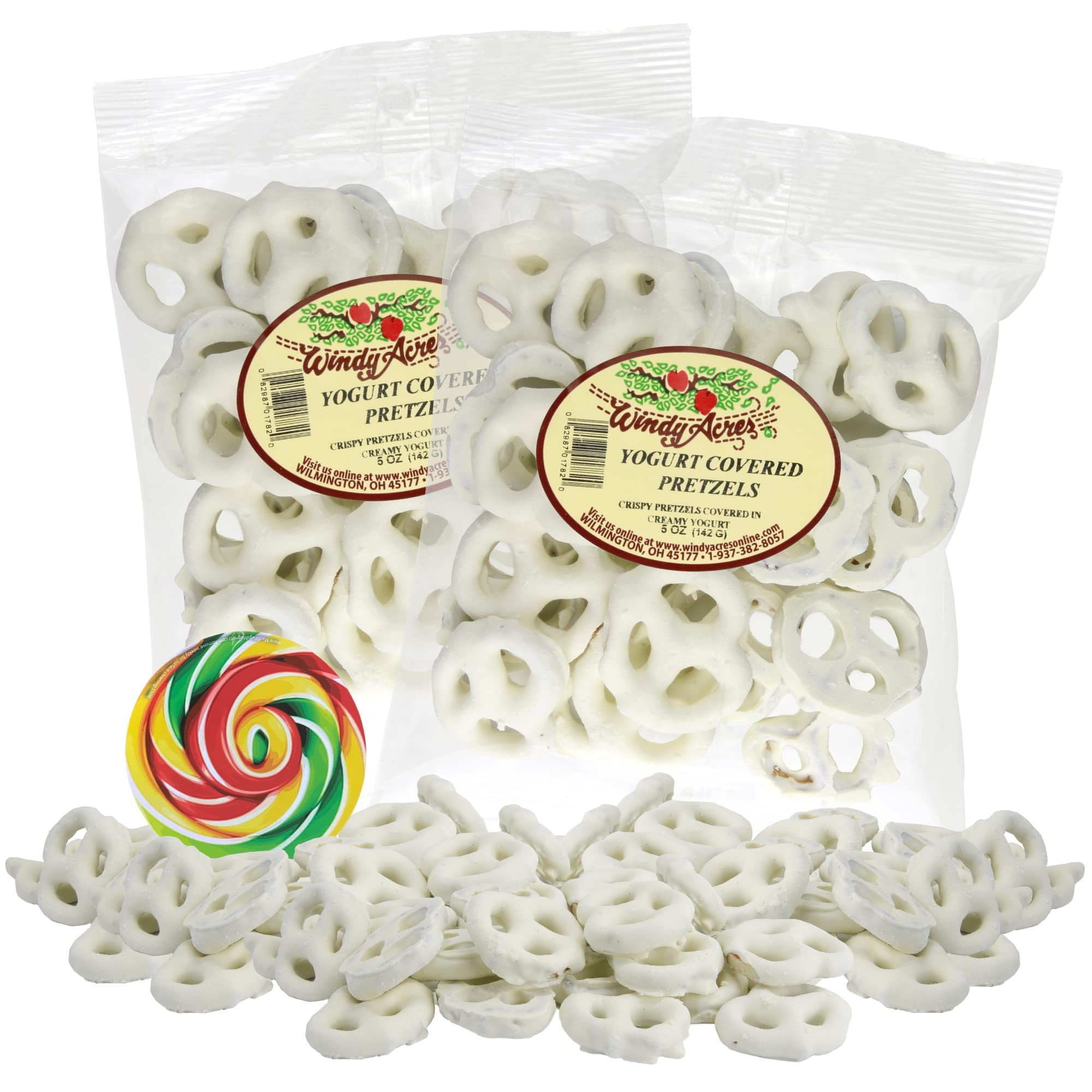 Needzo Windy Acres Yogurt Covered Pretzels, Old-Fashioned On-the-Go Snacks, Shareable Treats, Party Favors, Bowl Fillers, and More, 2 Pack, 5 Ounces AKF18