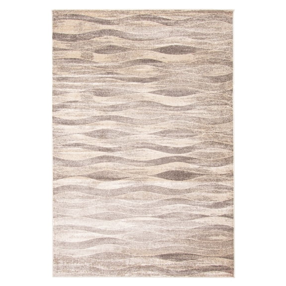 Neela Ivory/Grey Polypropylene Rug 6'7" x 9'6"