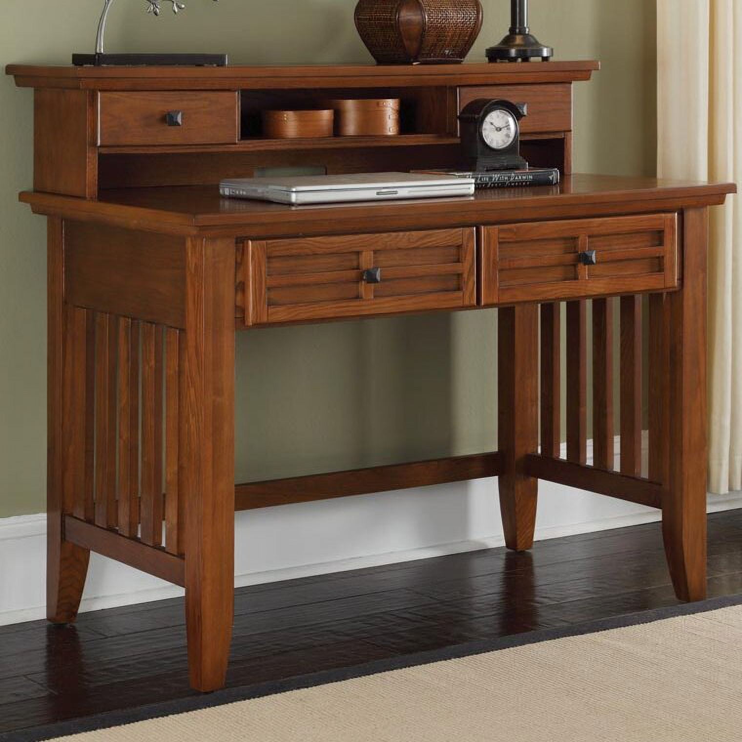 Neela solid wood executive desk with hutch deals