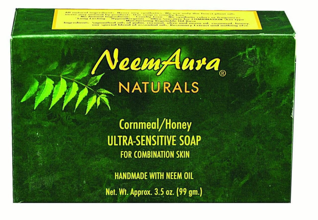 Neem Aura Naturals Neem Soap, Cornmeal Honey, 3.3 Oz