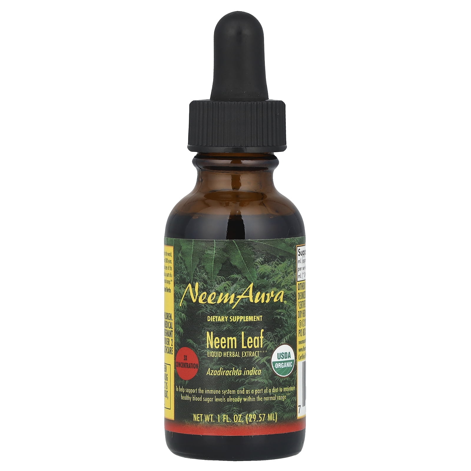 NeemAura Neem Leaf 3X Concentration Extract 1 fl oz 30 ml
