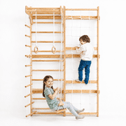 Avenlur Neem Swedish Ladder Wall Gym Adult & Kids Climbing Wall 8-in-1 kids home gym: climbing wall kids love, indoor swing for kids, pull up bar for kids, stair slides indoor for kids (94.5 in)
