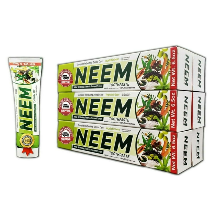 Neem Toothpaste 6 Pack 10 In 1 Formula 100% Fluoride Free Lot 6