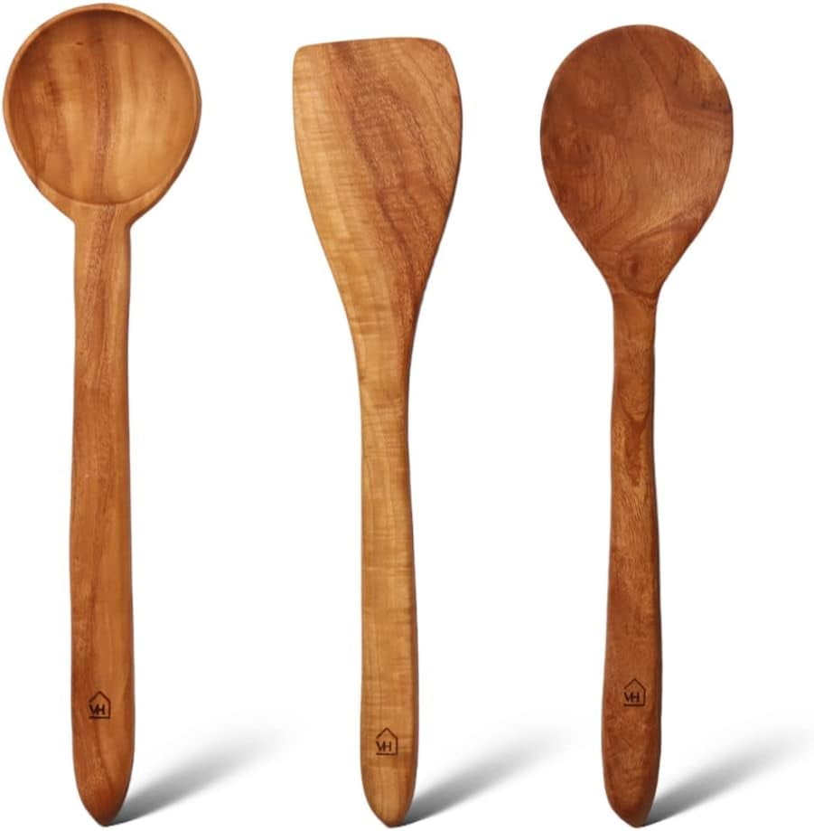 Neem Wood Spoon - Compact Flip Spatula/Ladle for Cooking Dosa, Roti ...