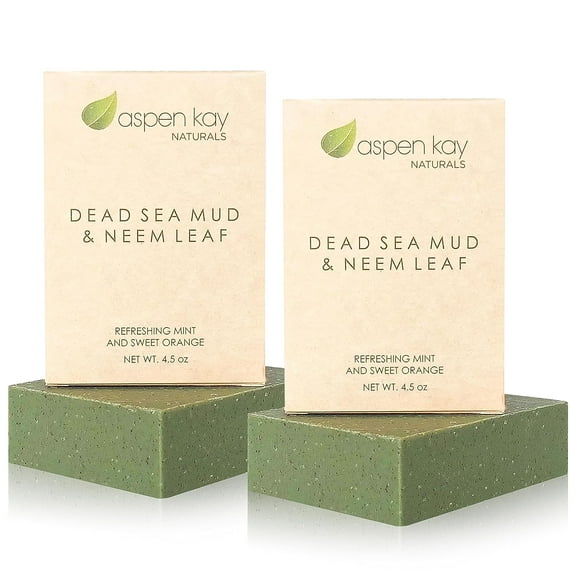 Neem and Dead Sea Mud Soap - Natural and Organic Soap - 4.5 oz Each Bar- 2 Pack