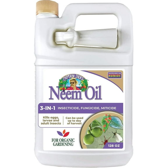 Neem oil, 32-ounce ready-to-use spray, multi-purpose fungicide, insecticide and acaricide, suitable for organic gardening