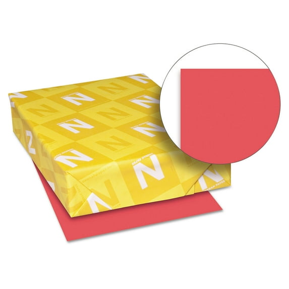 Neenah Astrobrights Colored Paper 24 lb. 8 1/2" x 11" Rocket Red 500 Sheets Per Ream 22641