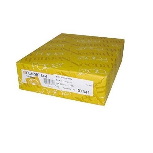 Neenah Classic Laid 8.5 x 11 Avon Brilliant White Paper 24lb Text 500/Ream