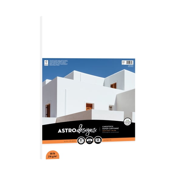 Astrodesigns Cardstock, Bright White, 97 Brightness, 11" x 17", 80 lb./216 gsm, 100 Sheets (98734-03)