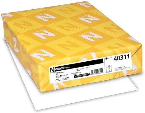 Neenah Exact Index Card Stock, 8.5 x 11 Inch, 90 lb, White, 250 Sheets (40311) (3 packs)