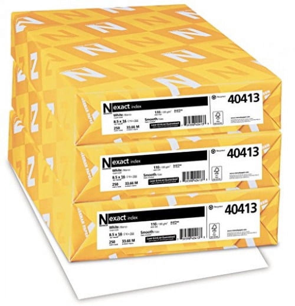 Neenah Exact Index Cardstock QKBzB, 250 Sheets, 3Pack (8.5 x 14/110 lb)