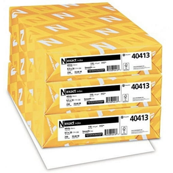 Neenah Exact Index Cardstock QKBzB, 250 Sheets, 3Pack (8.5 x 14/110 lb)