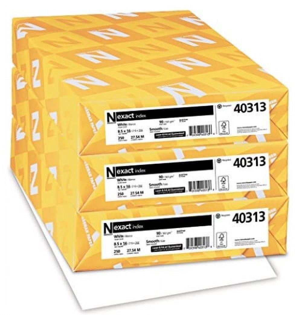 Neenah Exact Index Cardstock XnSBF, 250 Sheets, 3Pack (8.5 x 14/90 lb)