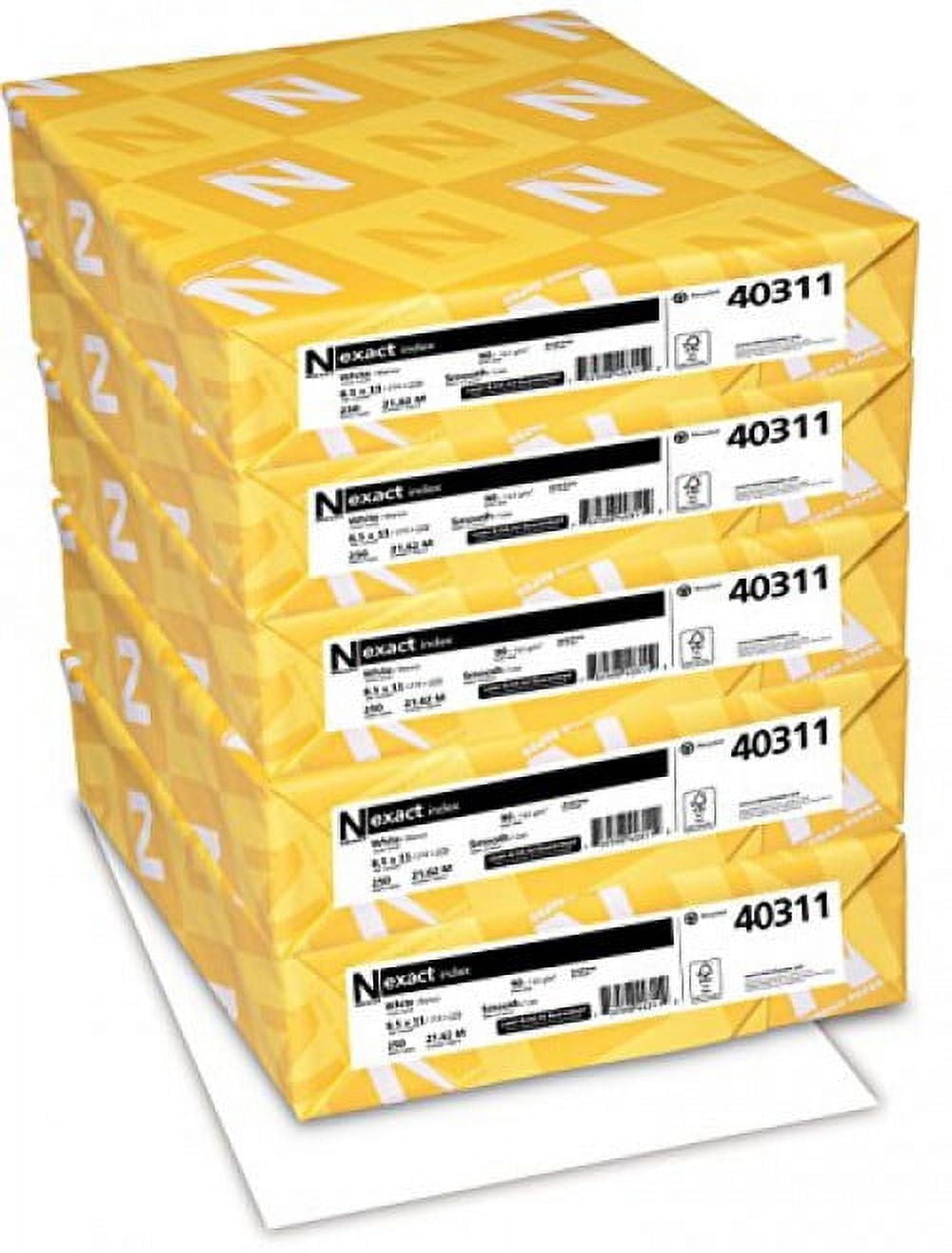 Neenah Exact Index Cardstock ckpBU, 250 Sheets, 5Pack (8.5 x 11/90 lb)