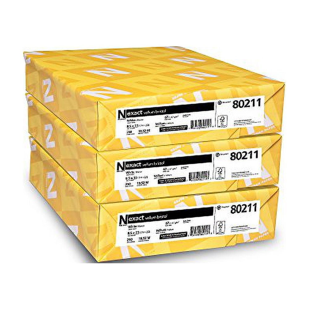 Neenah Exact Vellum Bristol, 8.5" x 11", 67 lb/147 gsm, White, 94