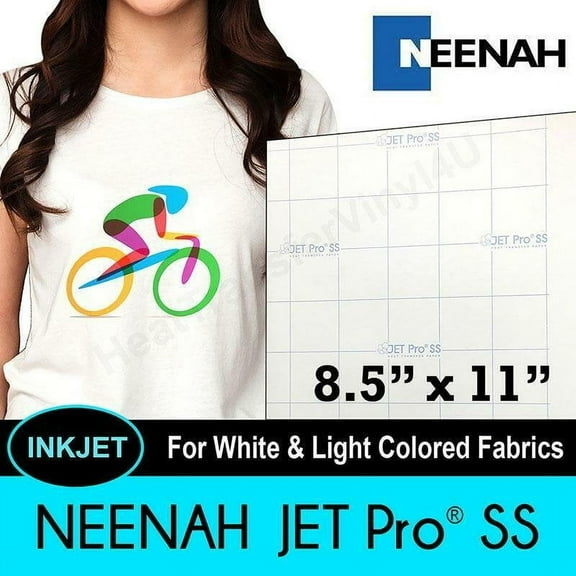 Neenah JET-PRO Soft Stretch Digital Transfer Paper 8.5"x11" FREE SHIPPING
