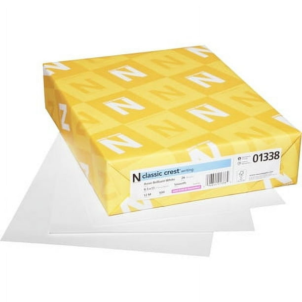 CLASSIC CREST Stationery, 93 Bright, 24 lb Bond Weight, 8.5 x 11, Avon White, 500/Ream CLASSIC CREST Stationery, 93 Bright, 24 lb Bond Weight, 8.5 x 11, Avon White, 500/Ream