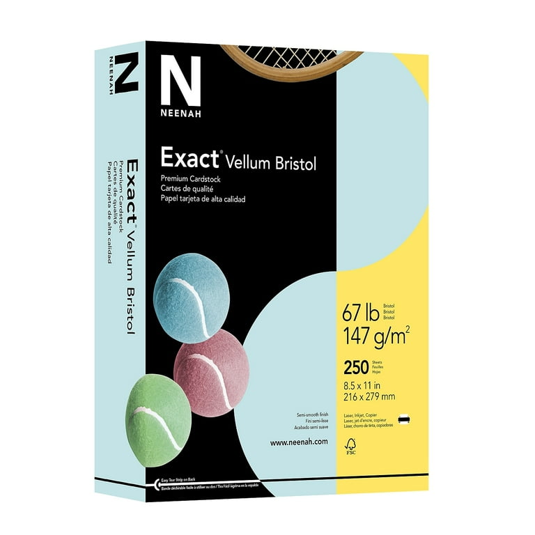 Exact Vellum Bristol Cover Stock, 67 lb Bristol Weight, 8.5 x 11, Blue, 250/Pack Exact Vellum Bristol Cover Stock, 67 lb Bristol Weight, 8.5 x 11, Blue, 250/Pack