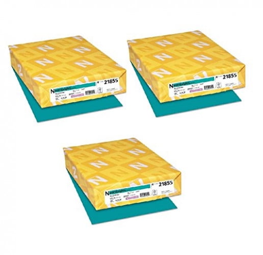 Neenah Paper Astrobrights Colored Card Stock 250 Sheets, Terrestrial Teal (Set of 3)