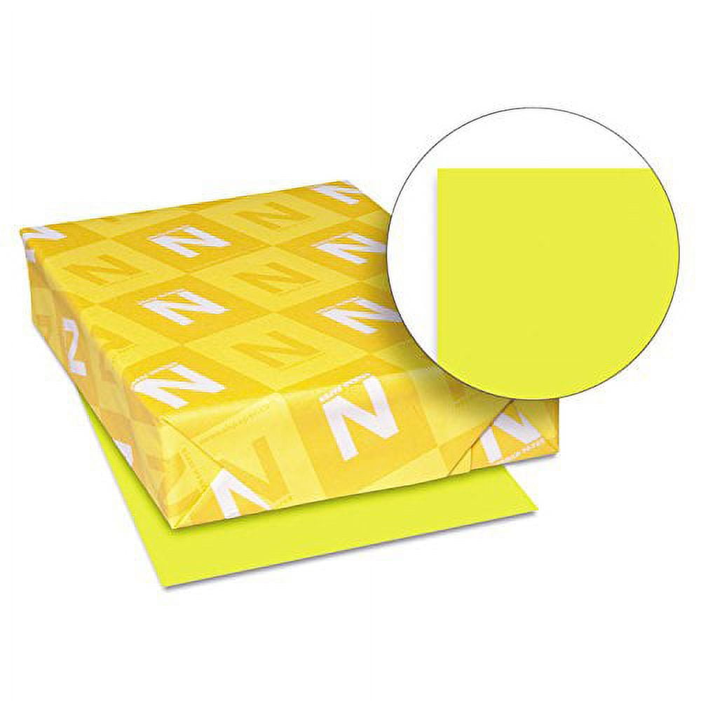 Neenah Paper Astrobrights Colored Card Stock, 65 lb., 8.5x11, Sunburst Yellow, 250 Sheets