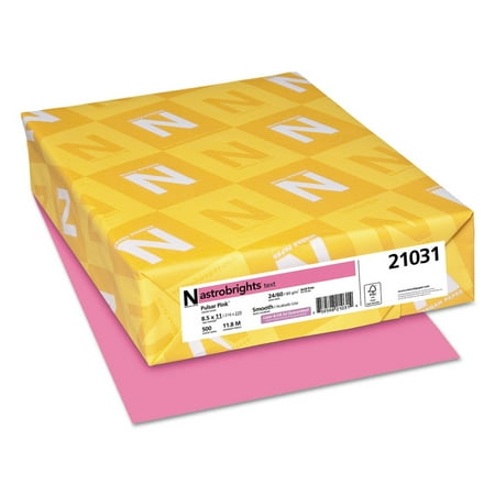 Astrobrights 21031 8.5 in. x 11 in. 24 lbs. Bond Weight Color Paper - Pulsar Pink (500/Ream)