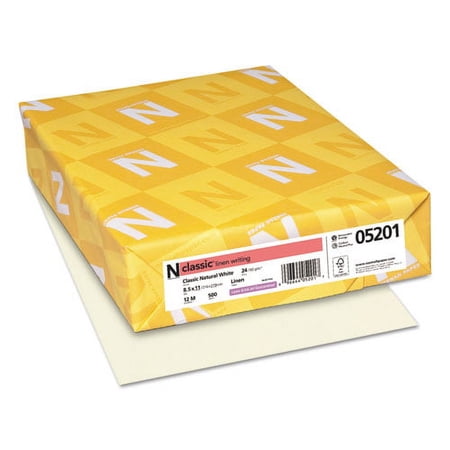 Neenah Watermarked Papers 8.5" x 11", Classic Natural White, 500/Ream, Bundle of 10 Reams