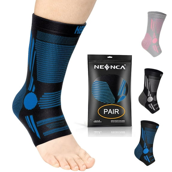 Neenca 2-Pack Ankle Brace Support for Men & Women,Plantar Fasciitis Socks with Arch Support Compression Ankle Support Foot Sleeve,Ligament Damage, Achilles Tendonitis, Sprained Ankle